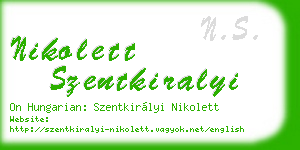nikolett szentkiralyi business card